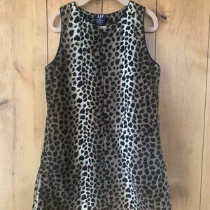 GAP Faux Fur Animal Print Mini Shift Dress